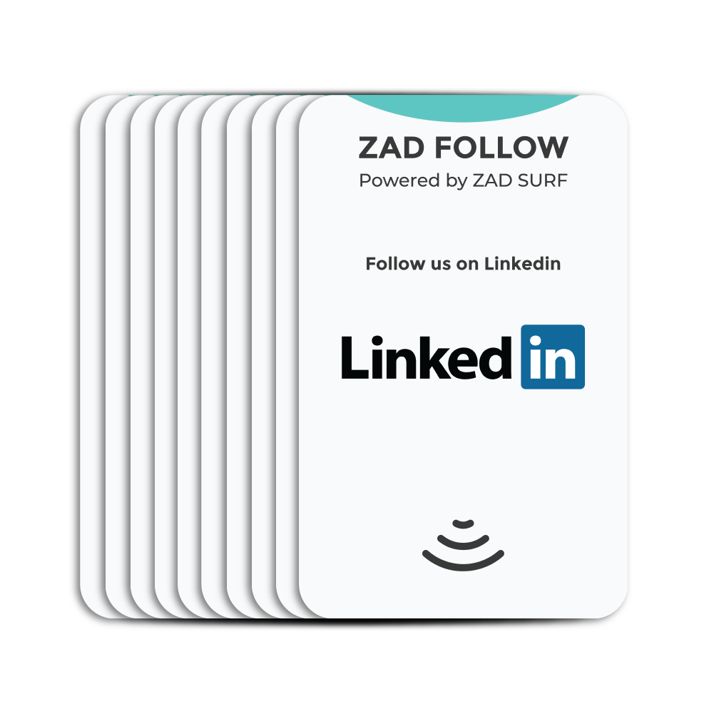 Pack of 10 Zad Follow. LinkedIn Follows Card