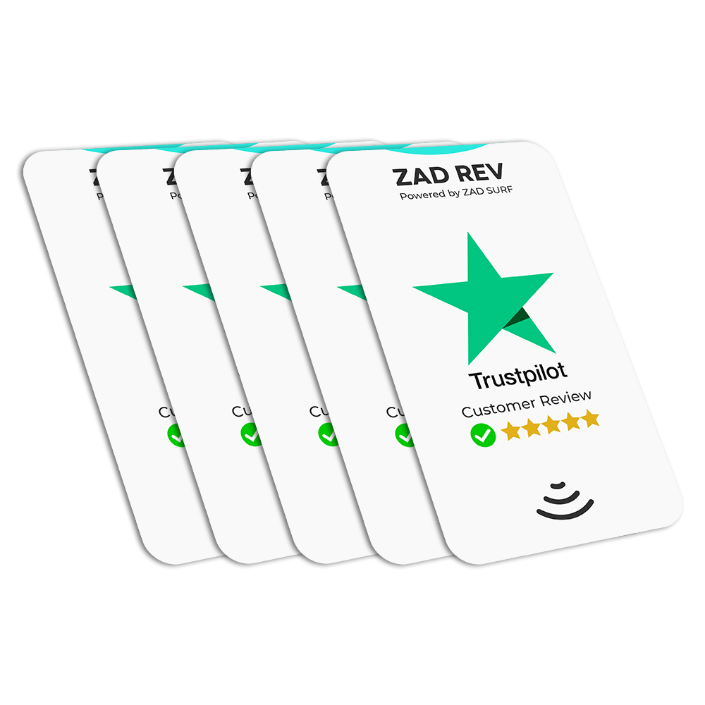 Pack of 5 Zad Rev. Trustpilot Reviews Card