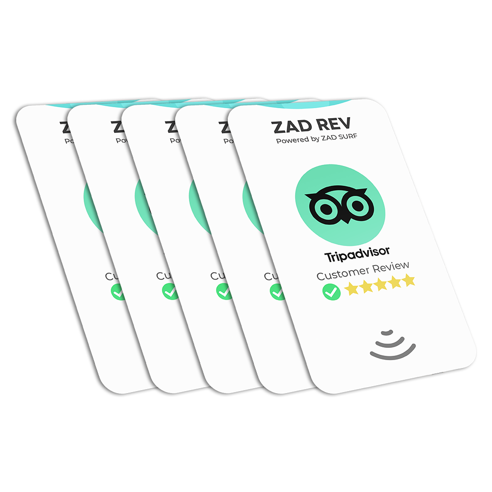 Pack of 5 Zad Rev. Tripadvisor Reviews Card