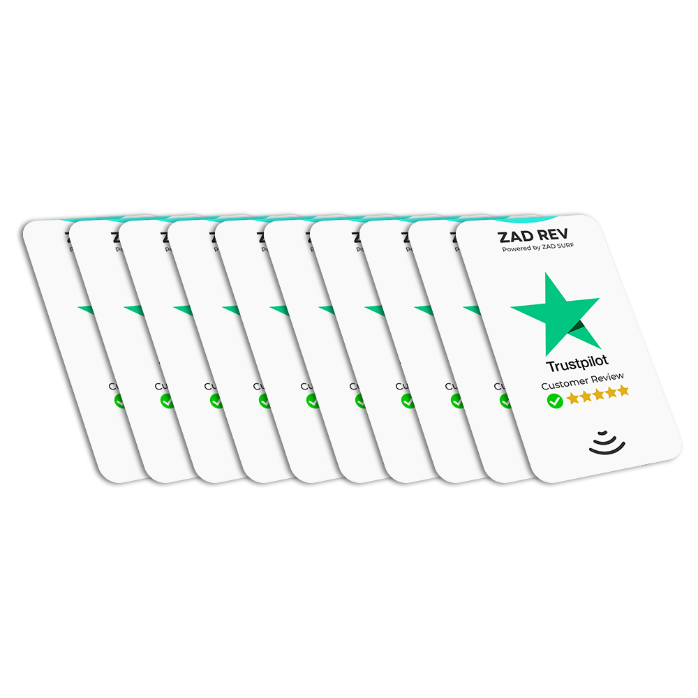 Pack of 10 Zad Rev. Trustpilot Reviews Card