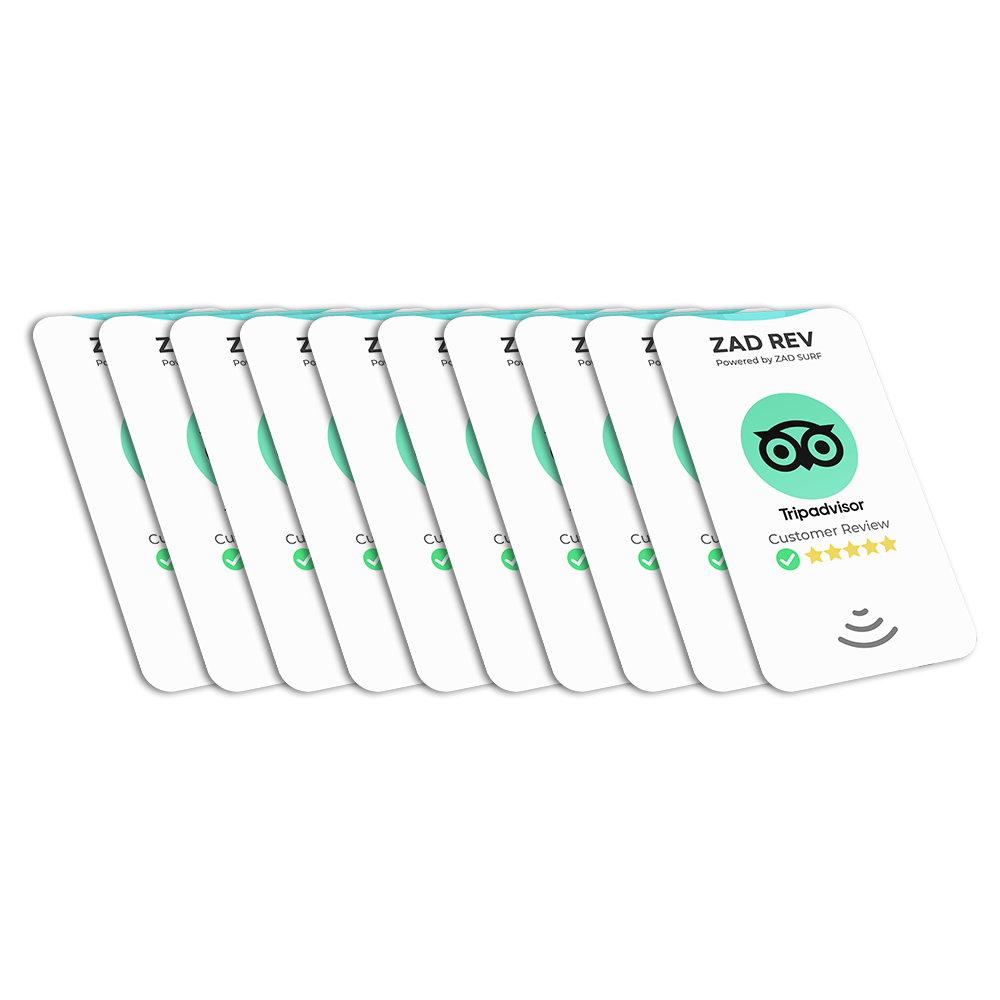 Pack of 10 Zad Rev. Tripadvisor Reviews Card