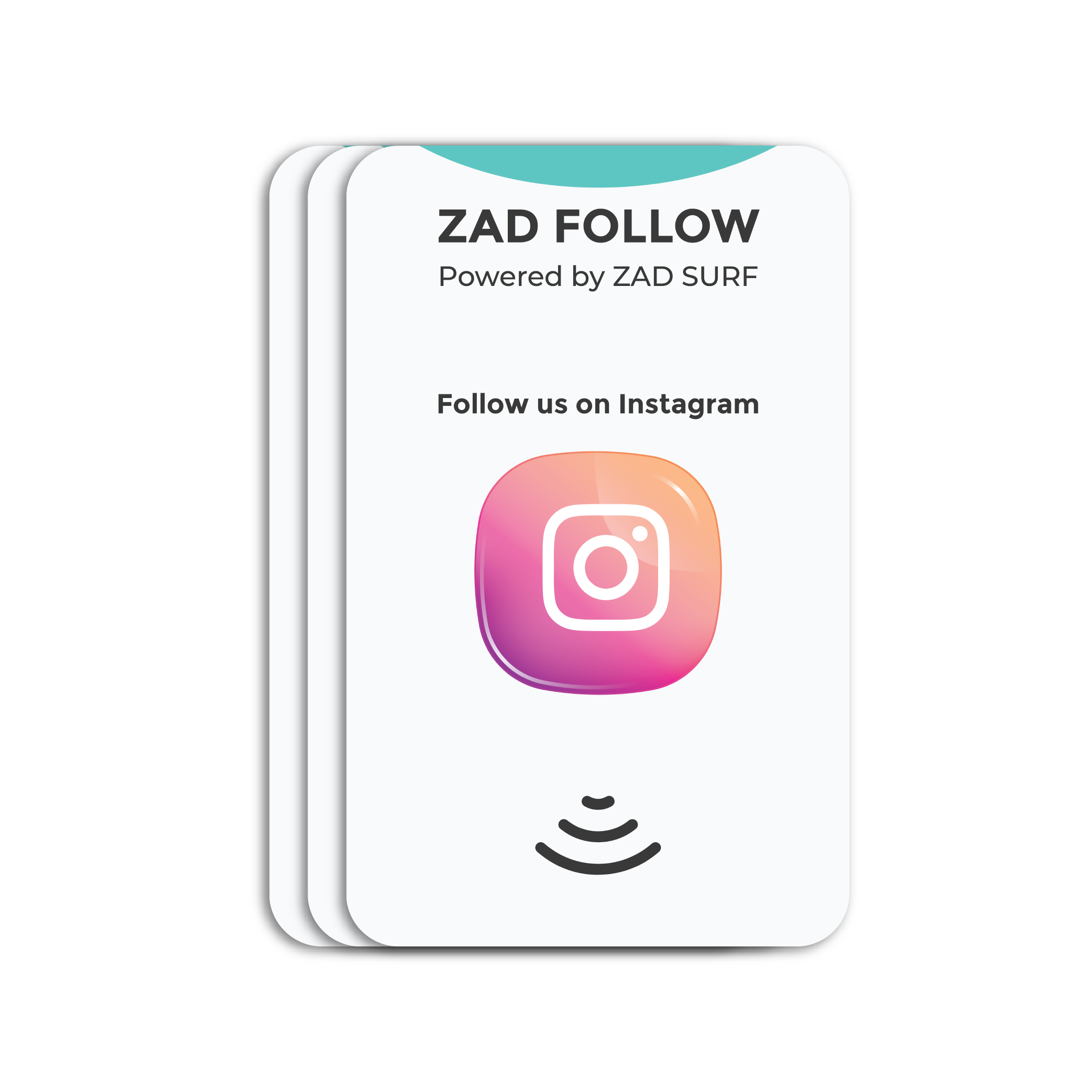 Pack of 3 Zad Follow. Instagram Follows Card