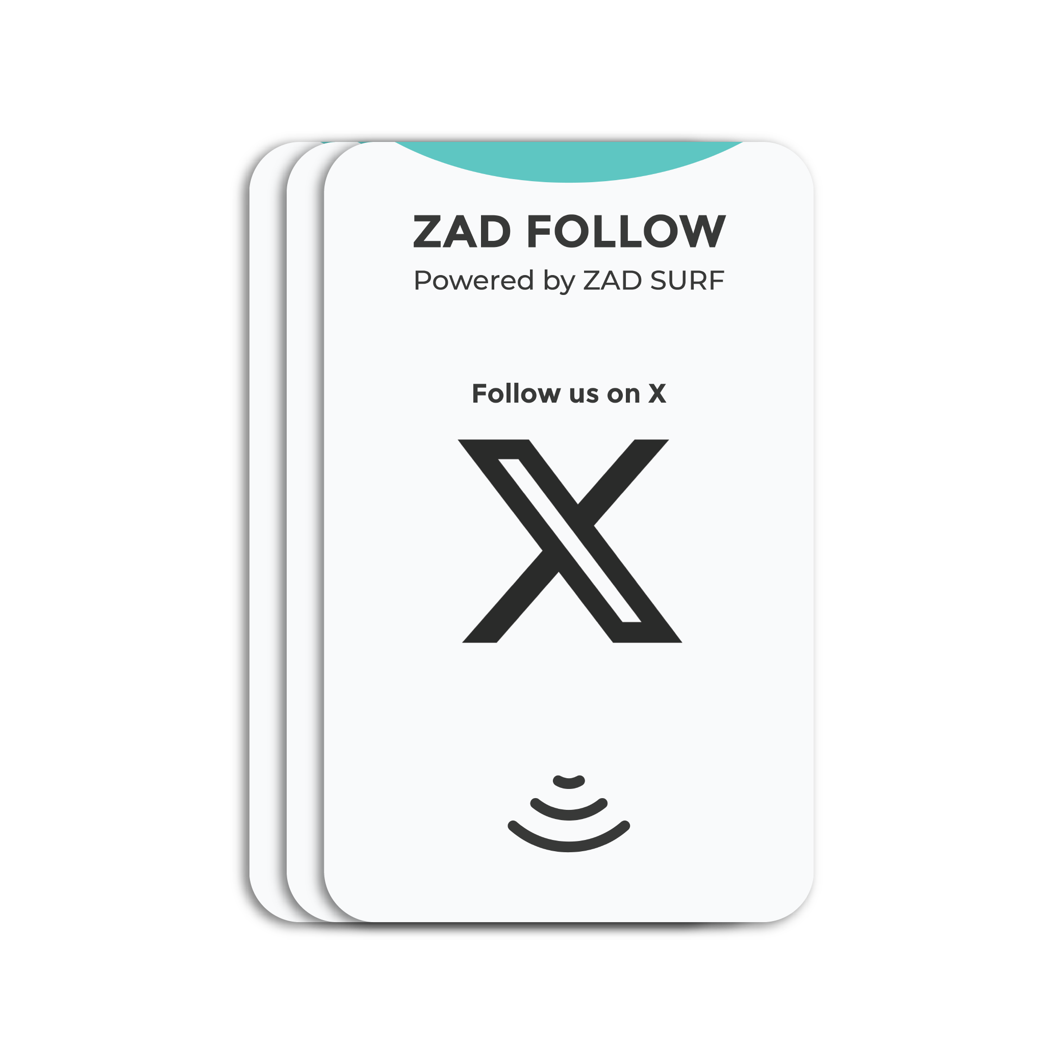 Pack of 3 Zad Follow. (X) Follows Card