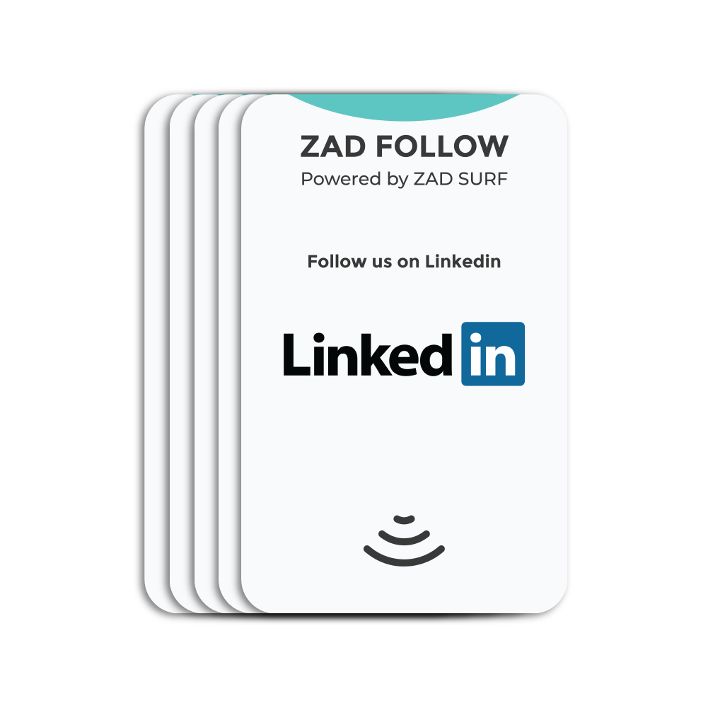 Pack of 5 Zad Follow. LinkedIn Follows Card