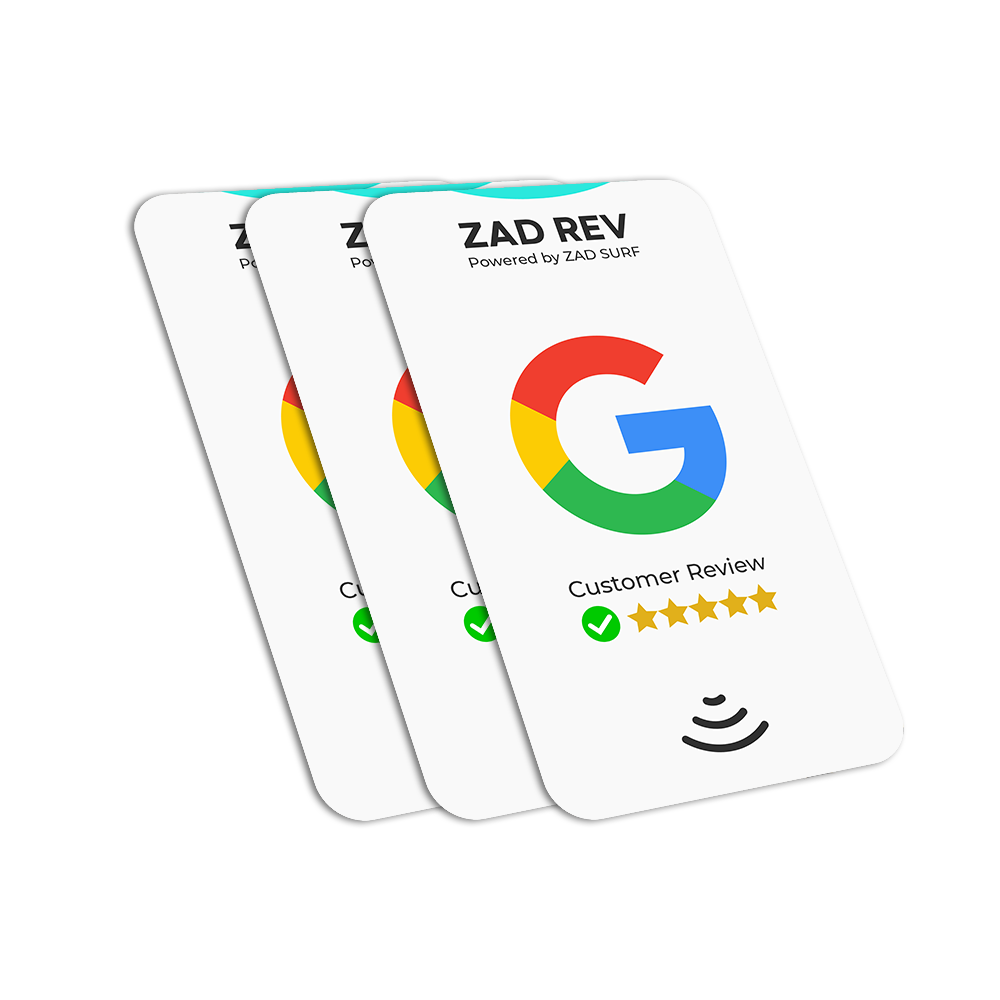 Pack of 3 Zad Rev. Google Reviews Card