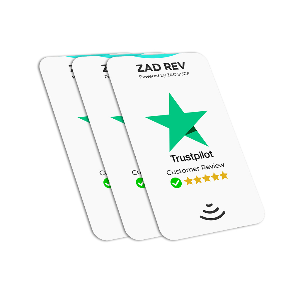 Pack of 3 Zad Rev. Trustpilot Reviews Card