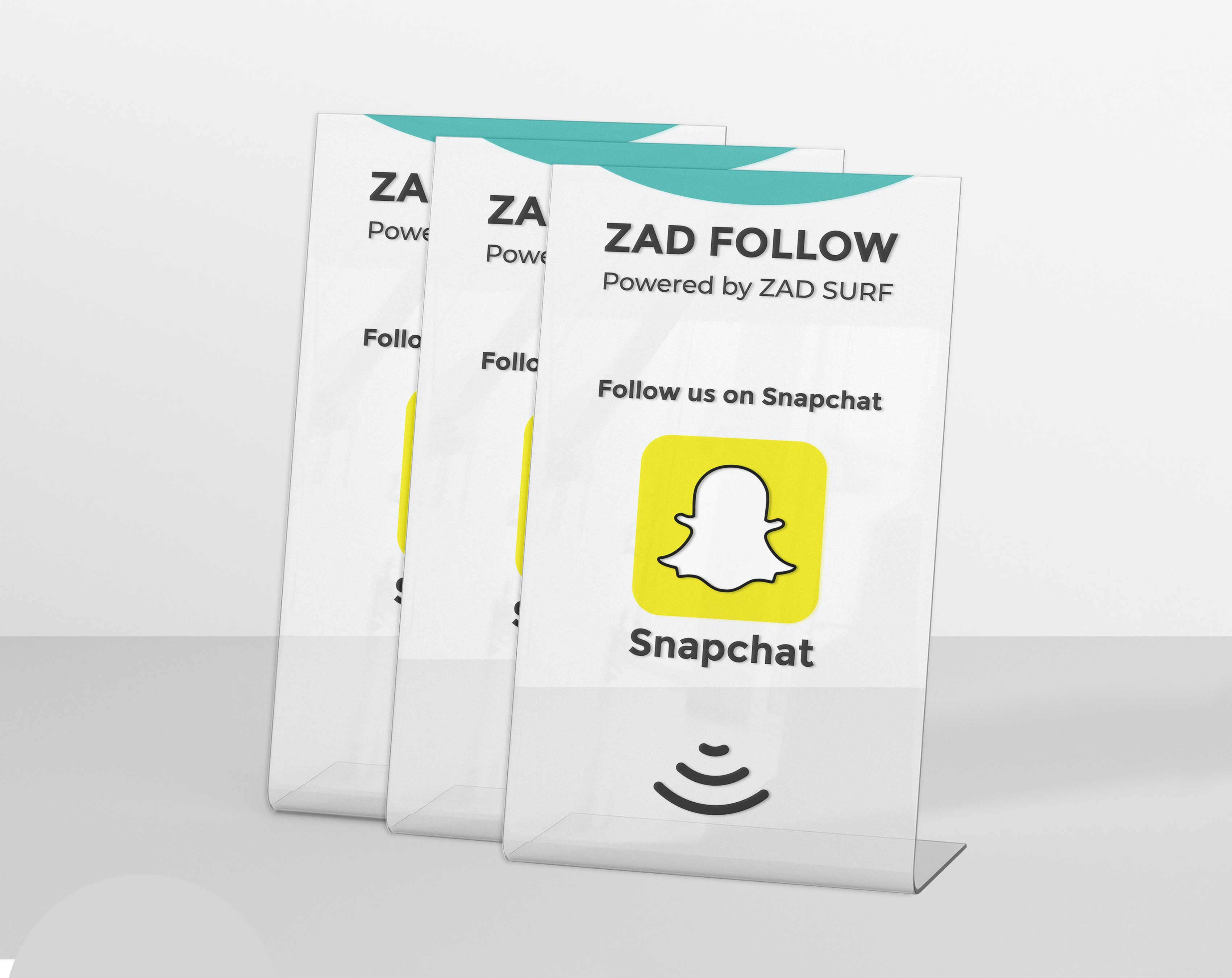 Pack of 3 Zad Follow Snapchat Stand