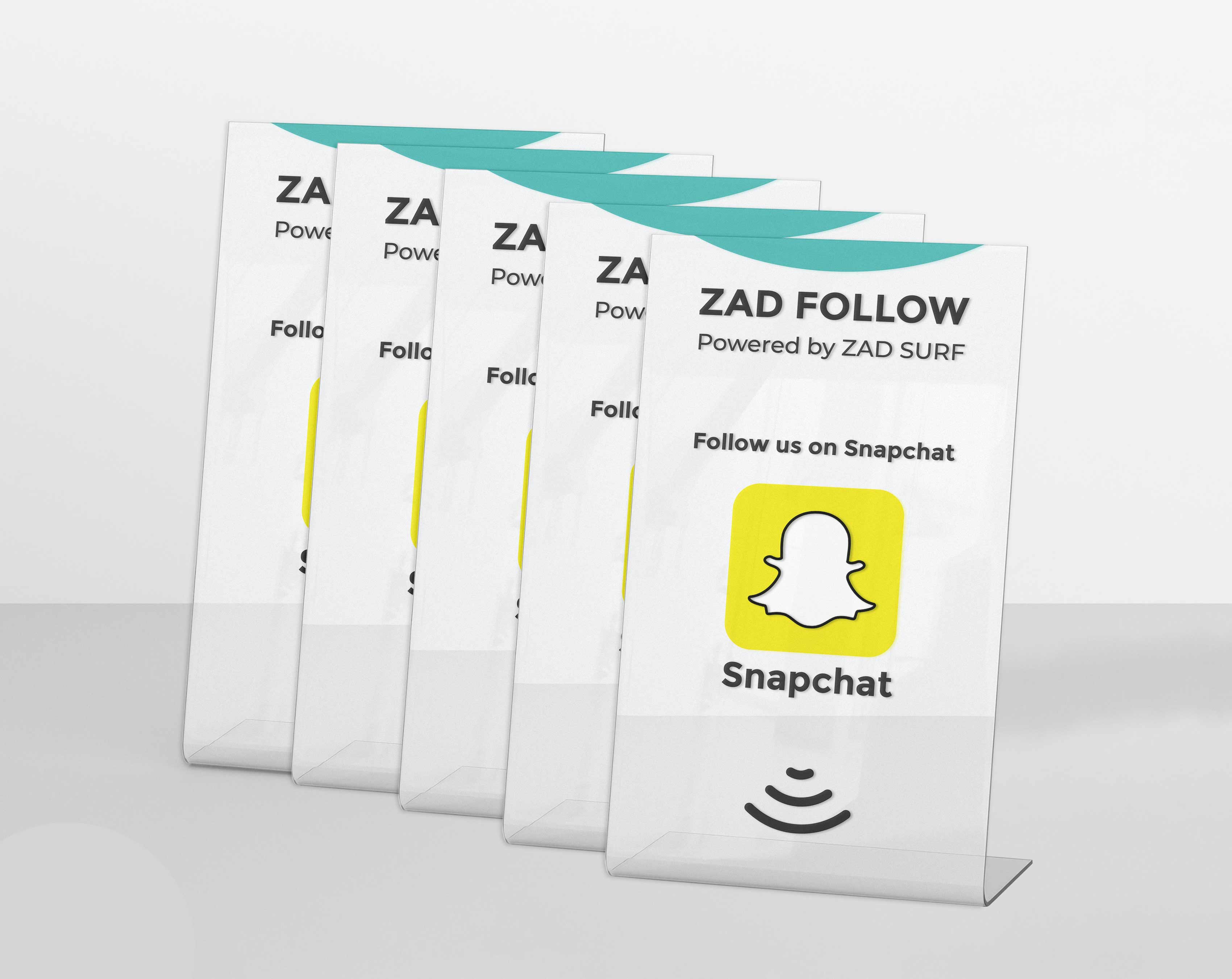 Pack of 5 Zad Follow Snapchat Stand