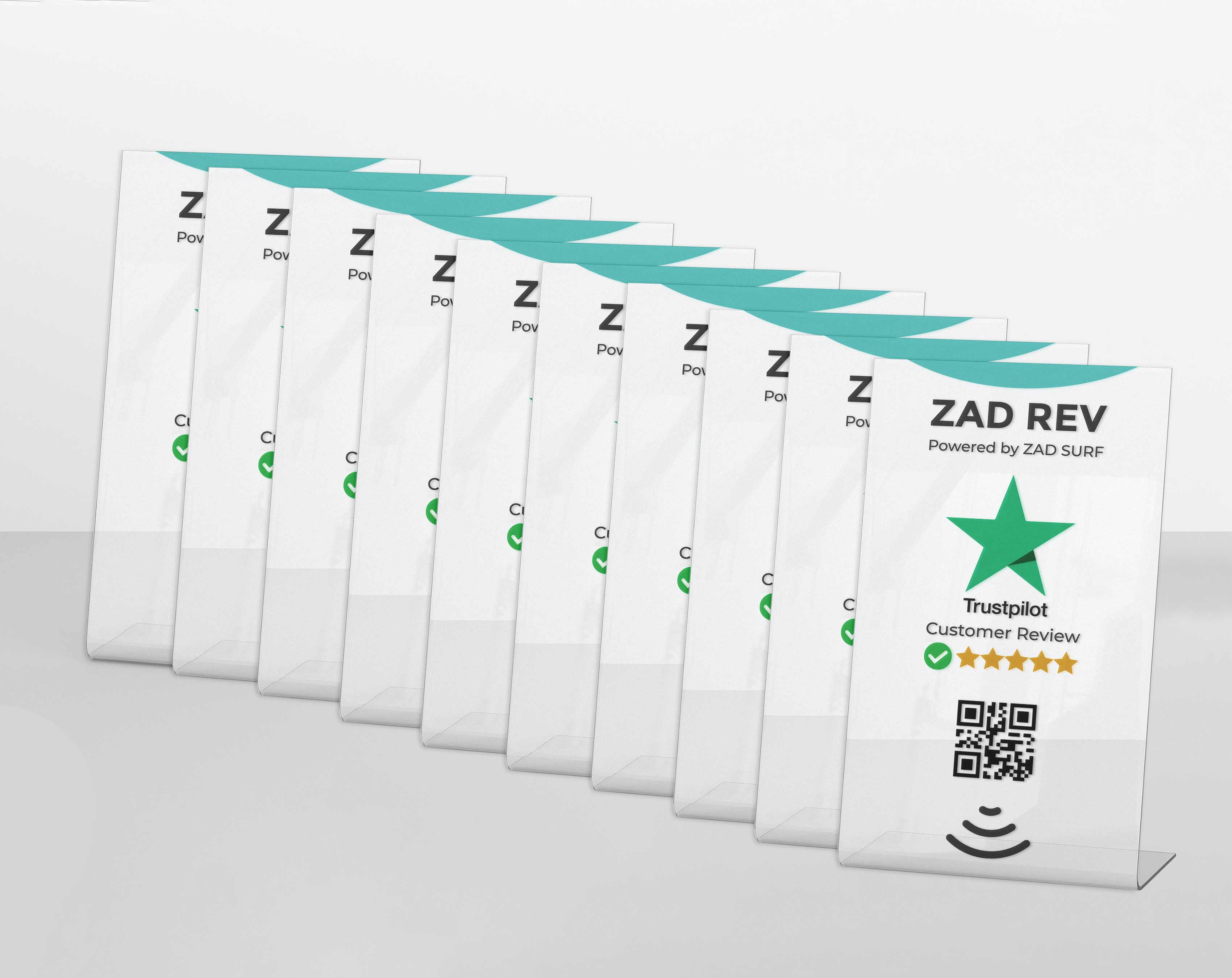 Pack of 10 Zad Rev Trustpilot Stand